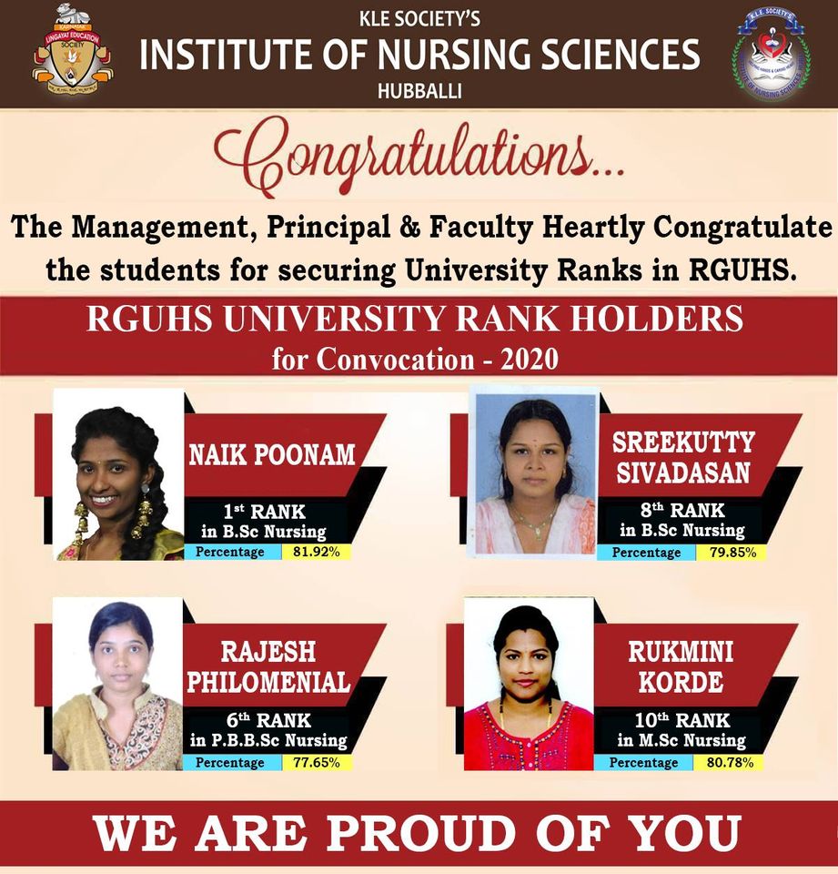  Has got 1st rank in BSc Nursing 2020